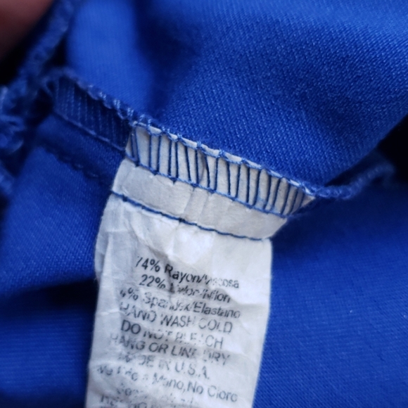 All.B Bright Dark Blue Tulip Ruffle Top Blouse SzS - Picture 4 of 4